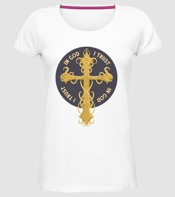 In God We Trust model alb pe tricou