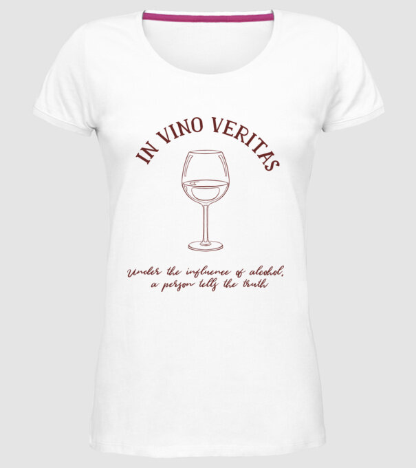 In Vino Veritas - Adevărul este în vin model alb pe tricou