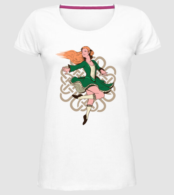 Femeile Dansatoare irlandeză model alb pe tricou