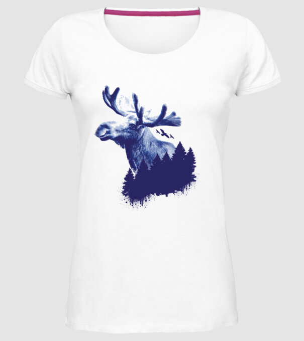 Elan model alb pe tricou
