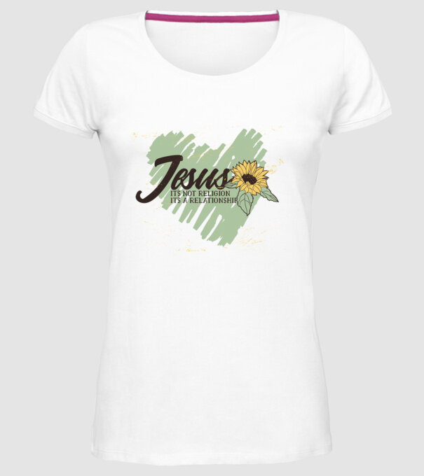 Inima lui Isus - Nu o religie, ci o relație model alb pe tricou