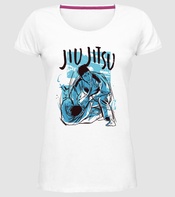 Jiu Jitsu model alb pe tricou