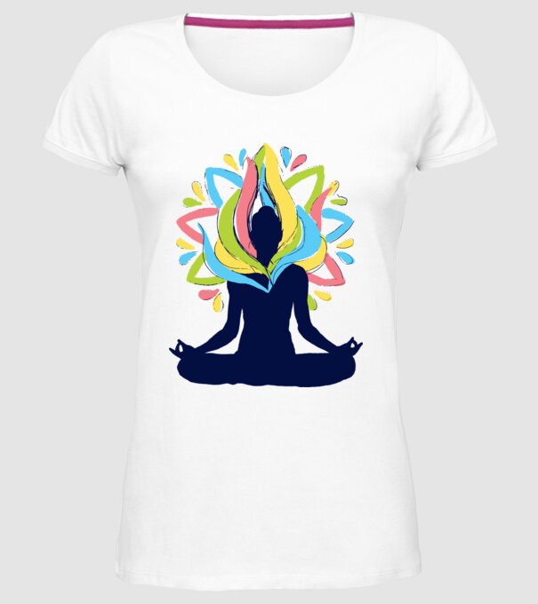 Energii Yoga Meditație model alb pe tricou