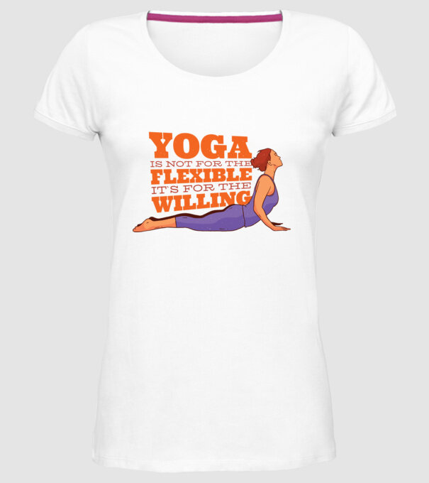 yoga perseverență model alb pe tricou