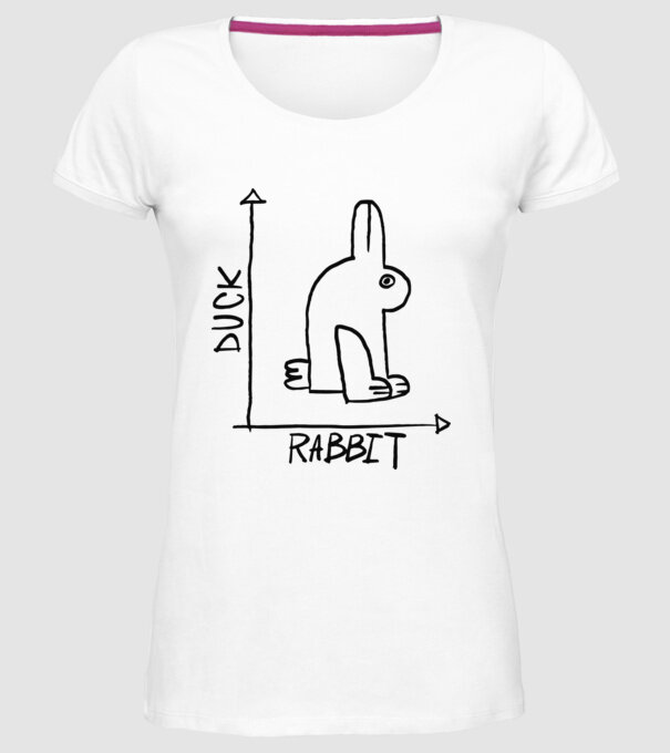 Rață vs Iepure model alb pe tricou