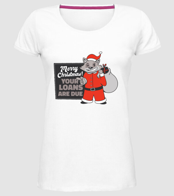 Raton de Crăciun model alb pe tricou