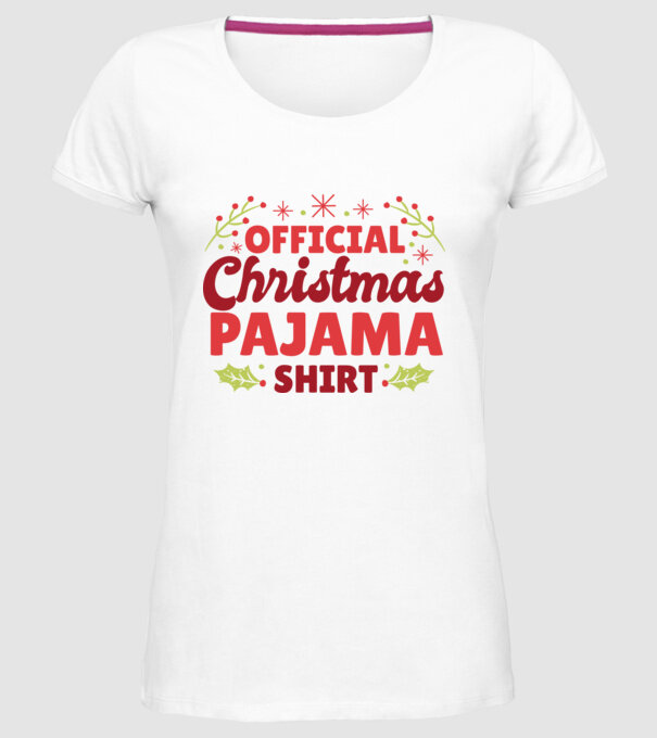 Pijama de Crăciun model alb pe tricou