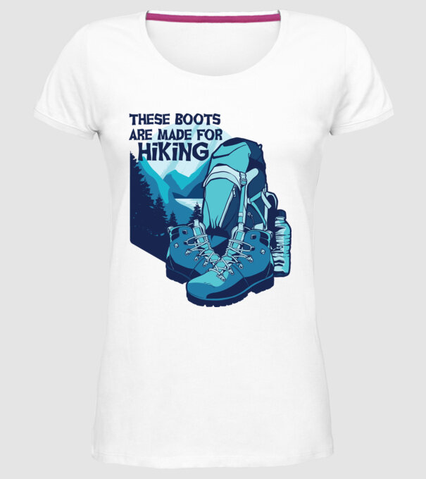 Bocanci de drumeție model alb pe tricou