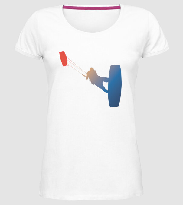 Kite Surfer model alb pe tricou