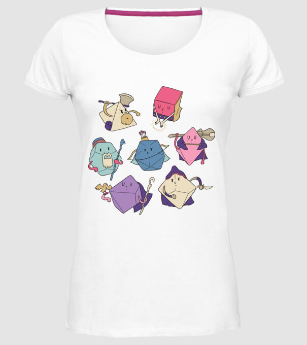 Caractere Cub model alb pe tricou