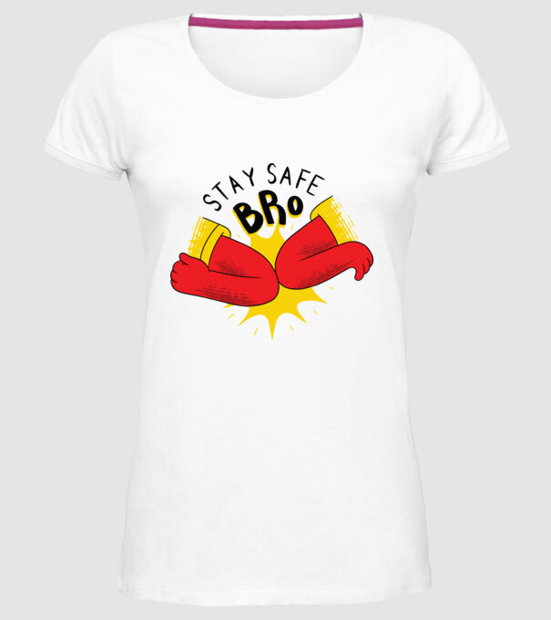 Coronavirus Salut cu cotul model alb pe tricou