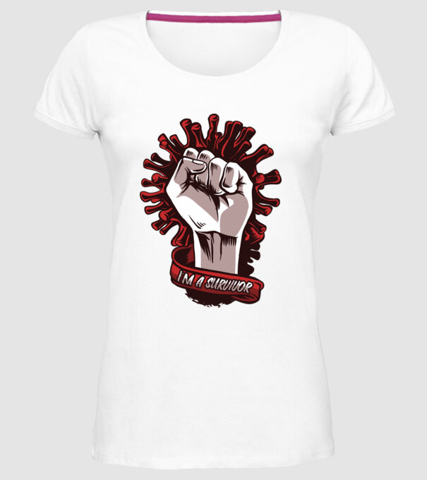 Supraviețuitor Coronavirus model alb pe tricou