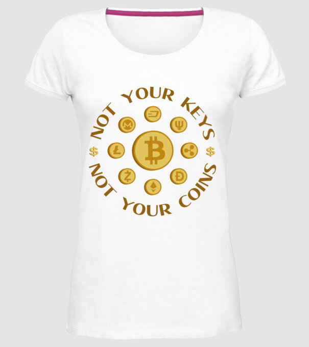 Criptomonede model alb pe tricou
