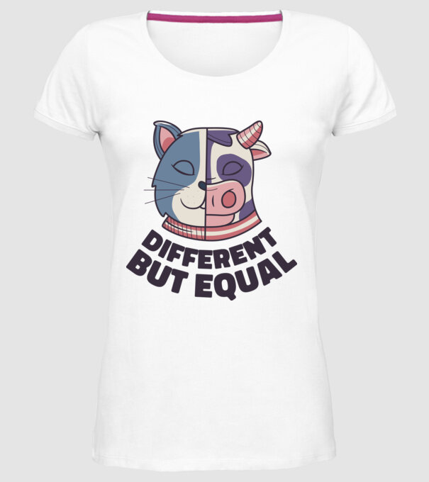 Diferit, dar egal model alb pe tricou