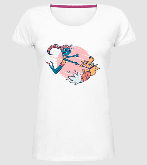Plimbarea câinilor model alb pe tricou