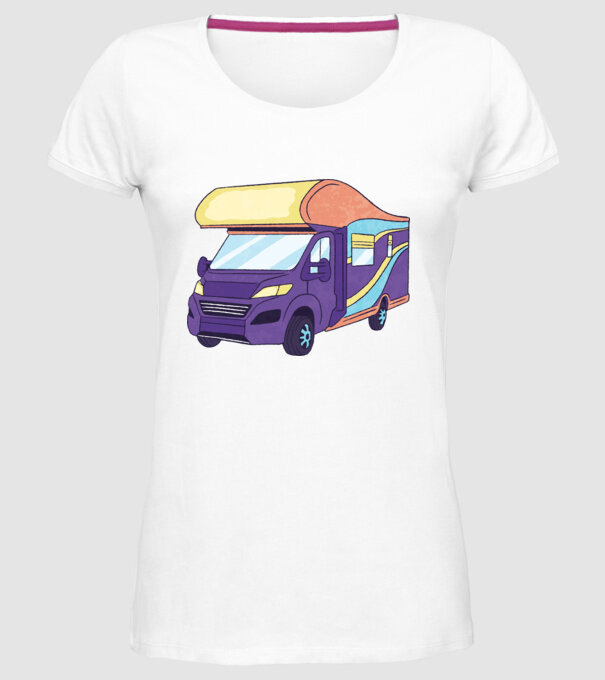 Autorulotă model alb pe tricou