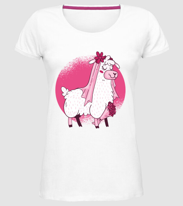 Mireasa Llama pentru petrecerea burlăcițelor model alb pe tricou