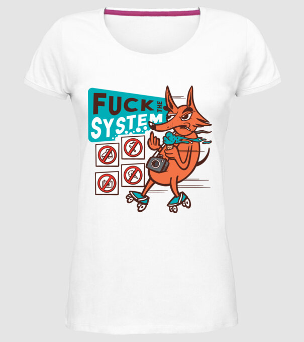 Câine Rebel model alb pe tricou