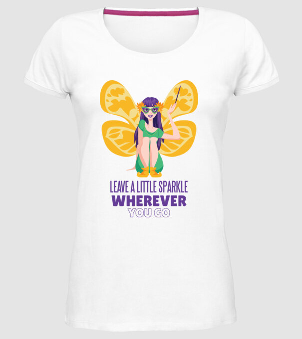 Leave a little sparkle wherever you go model alb pe tricou