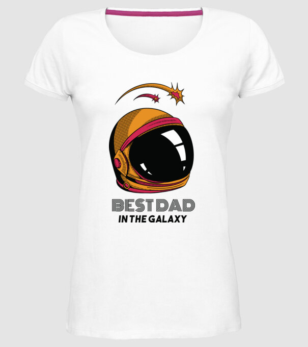 Cel mai bun tată din Galaxie model alb pe tricou