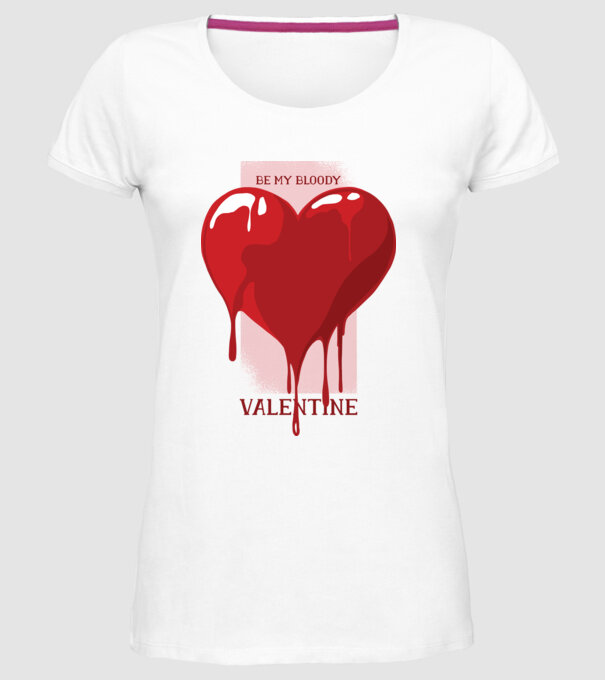 Fii dragostea mea - Be my bloody Valentine model alb pe tricou