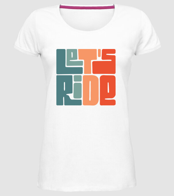 'Let''s Ride - Snowboard' model alb pe tricou