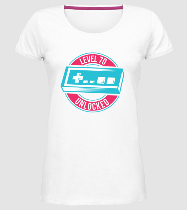 Level 70 Unlocked 70th Birthday model alb pe tricou