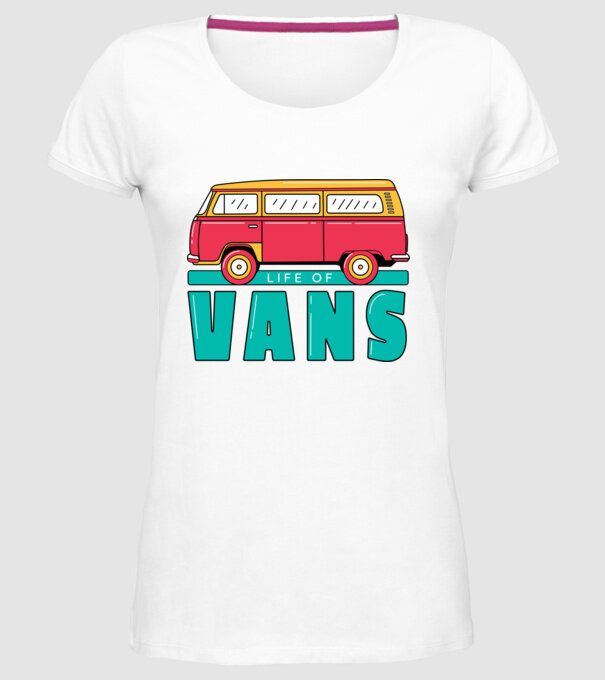 Life of Vans model alb pe tricou