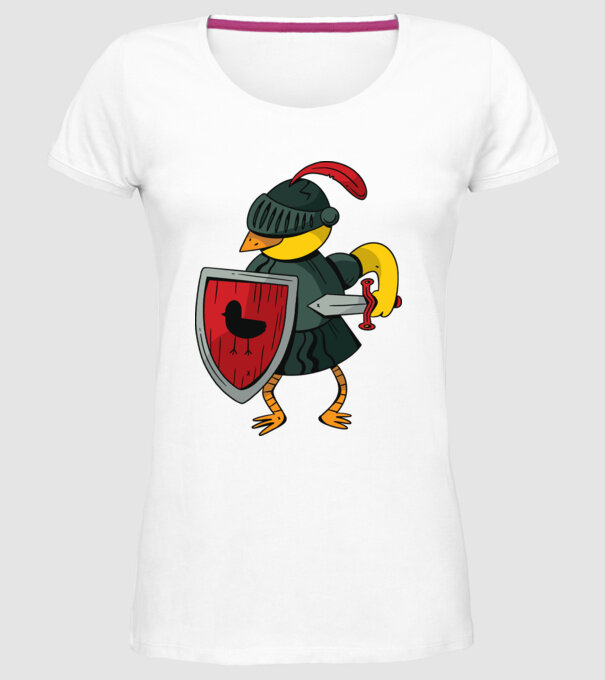 Cavaler Pasăre model alb pe tricou