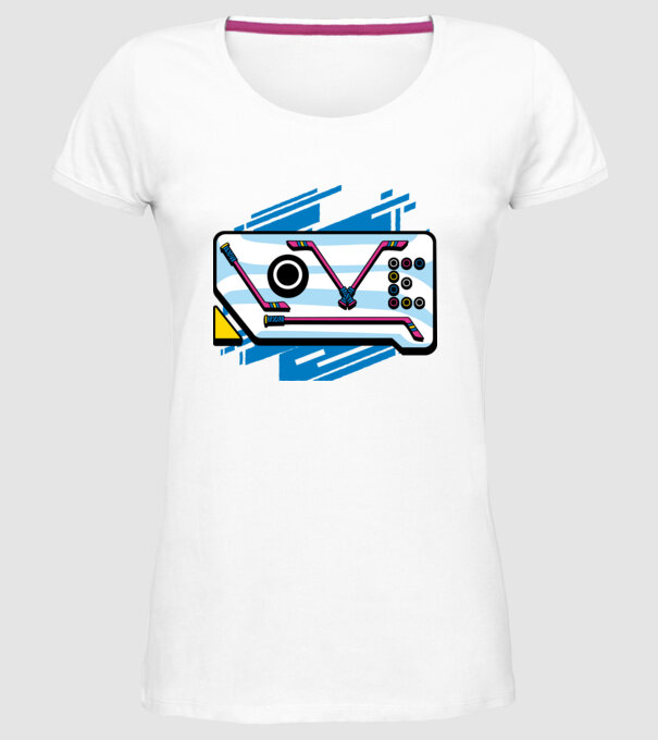 Love Hockey model alb pe tricou