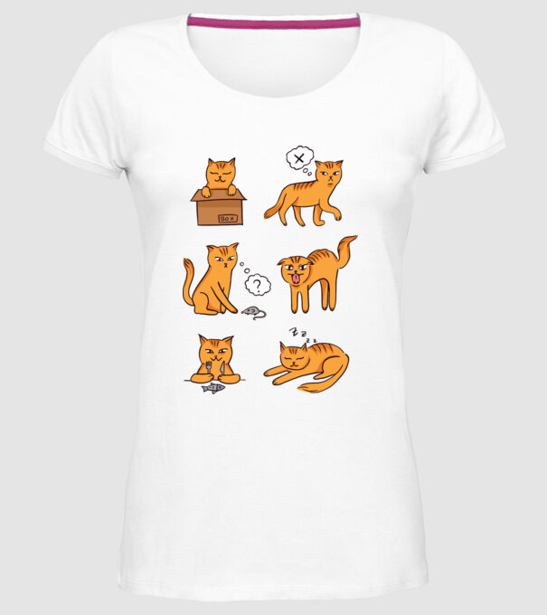 Caracteristici Pisică model alb pe tricou
