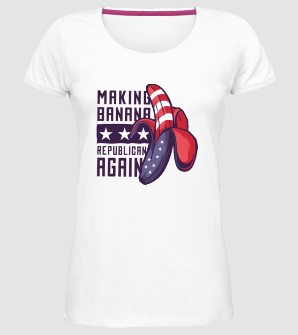 Make Banana Republican Again model alb pe tricou