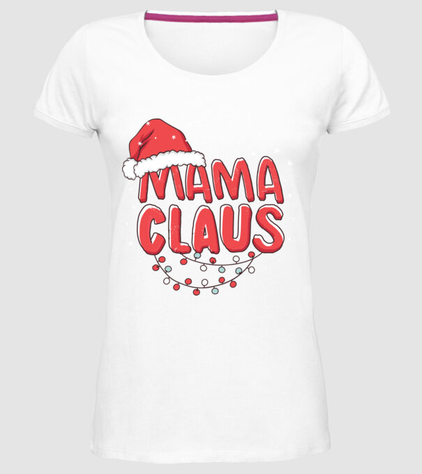 Mama Claus model alb pe tricou