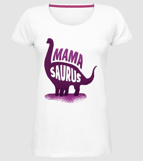Mamasaurus model alb pe tricou