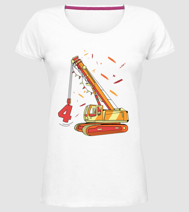 Prindere 4th Birthday model alb pe tricou
