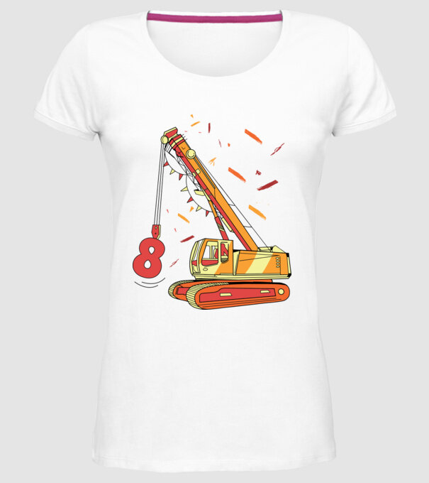 Prindere 8th Birthday model alb pe tricou