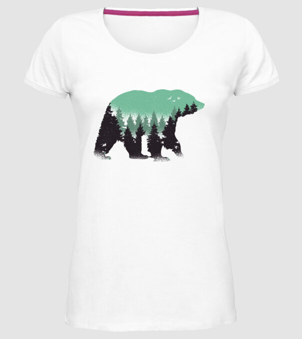 Urs pădure Natură tricou model alb pe tricou