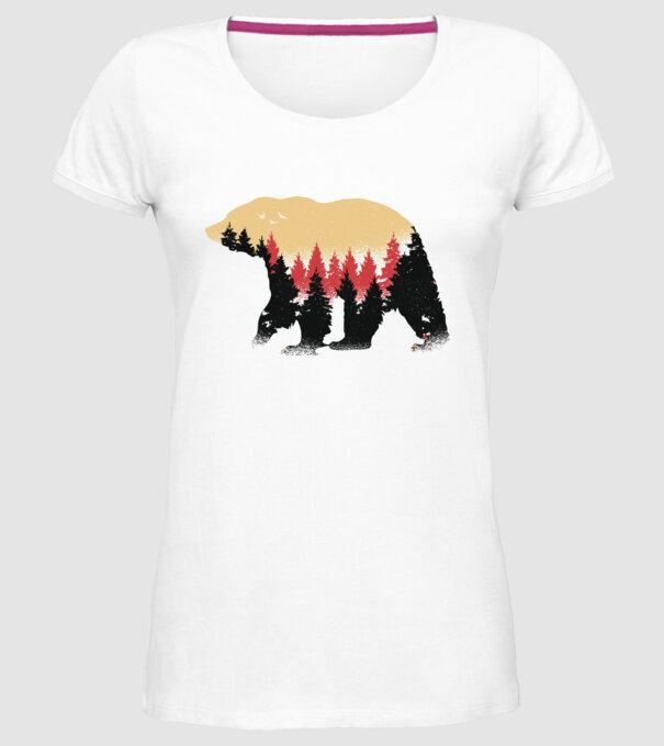 Urs Natură model alb pe tricou