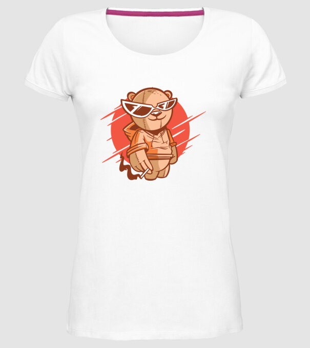 Ursuleț Cool model alb pe tricou