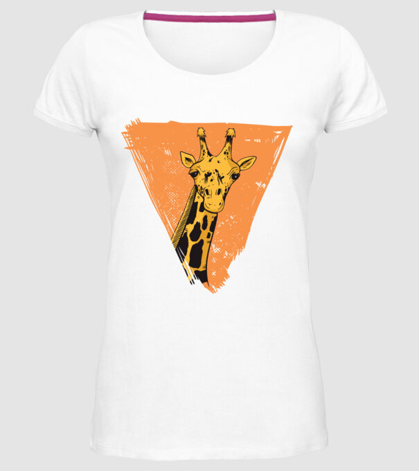 Girafă cool model alb pe tricou