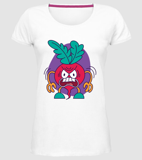 Ridichi supărat model alb pe tricou