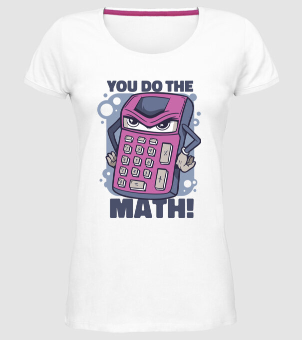 Calculator Furios model alb pe tricou