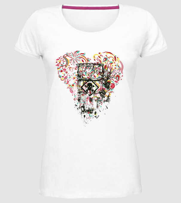 Inimă otrăvită model alb pe tricou