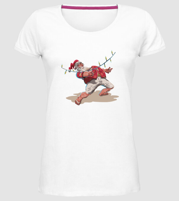 Limbo Moș Crăciun model alb pe tricou