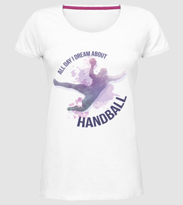 Visez la handbal în fiecare zi model alb pe tricou