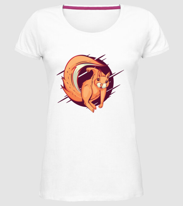 Supererou veveriță model alb pe tricou
