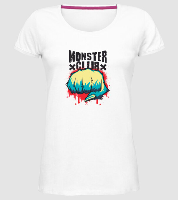 Monster Club model alb pe tricou