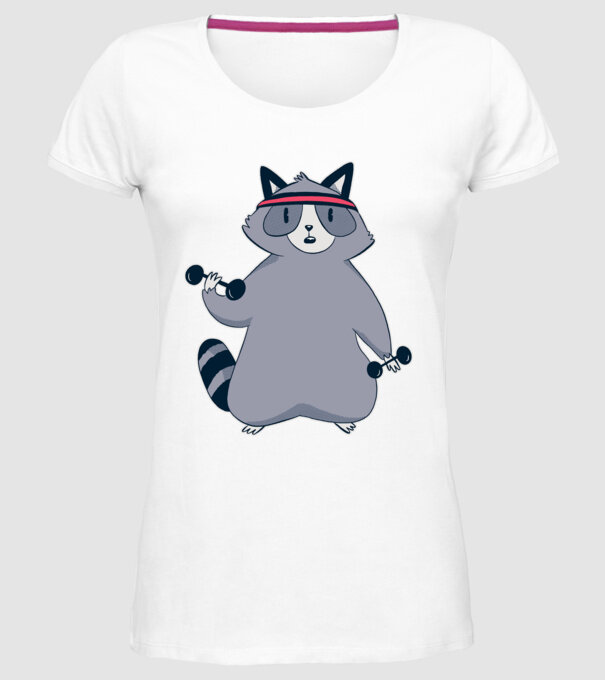 Raton antrenament model alb pe tricou