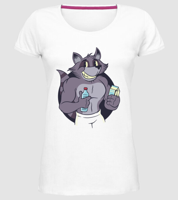 Fitness Raton model alb pe tricou