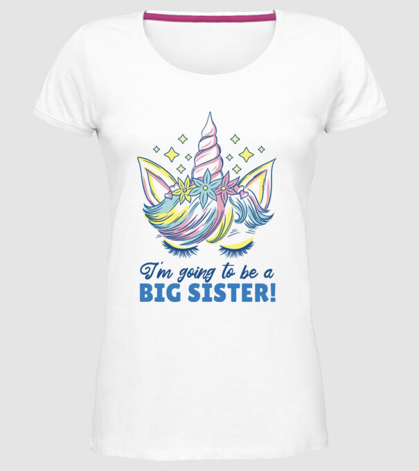O să fiu un frate mai mare Unicorn model alb pe tricou